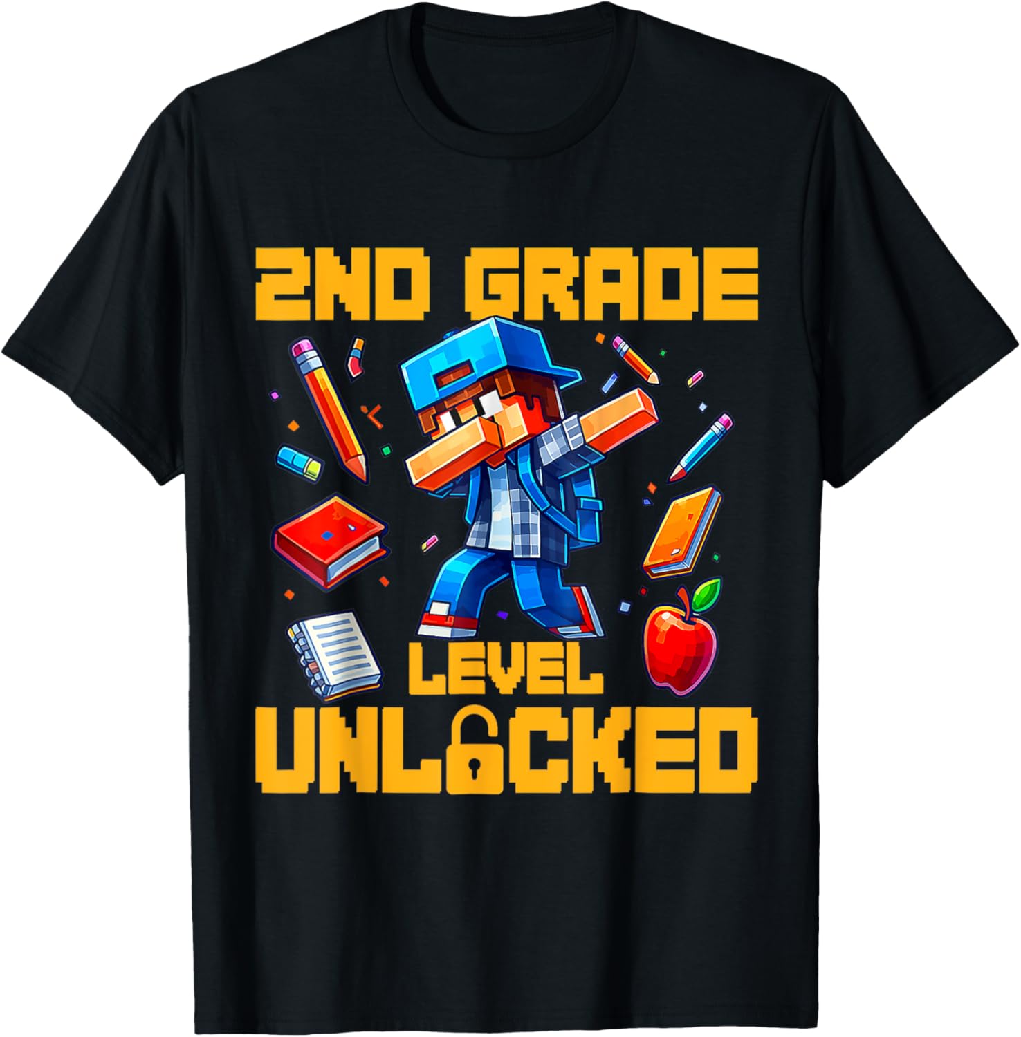 2nd Grade Level Unlocked Dabbing Boys Gamer Back to School T-Shirt